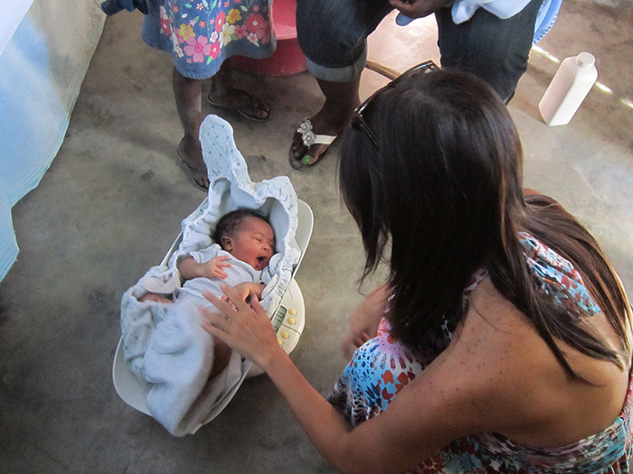 Sidney being weighed - Haitian Families First